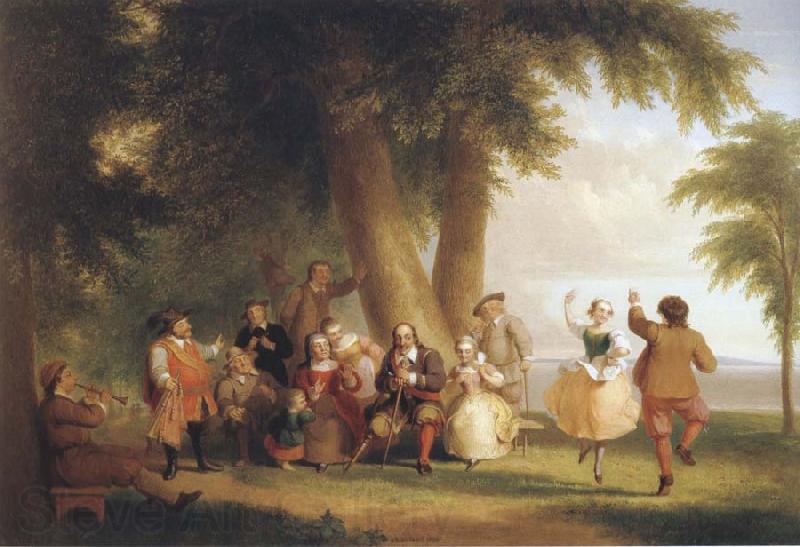 Asher Brown Durand Dance on the battery in the Presence of Peter Stuyvesant Spain oil painting art